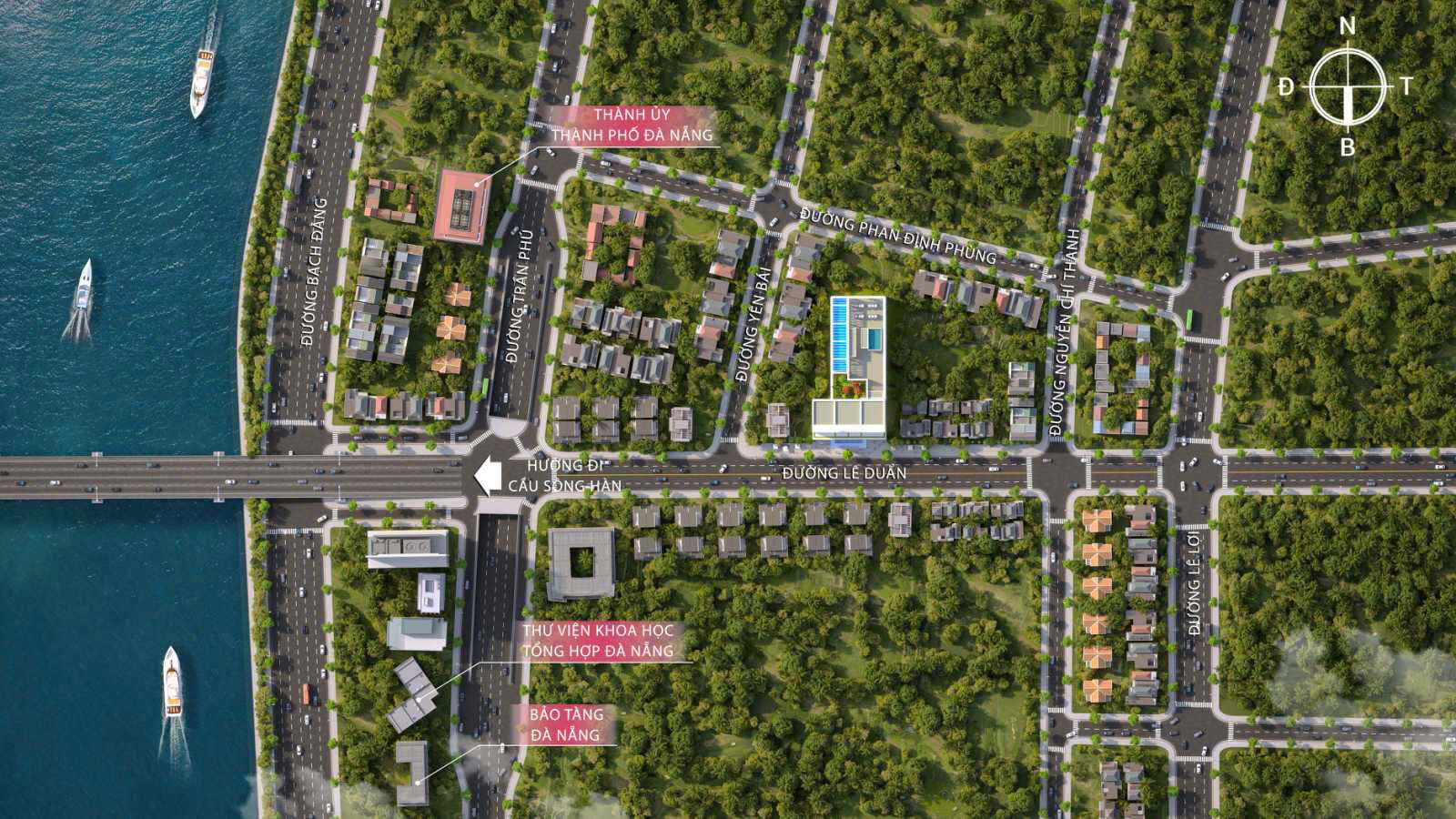Canh nhin tren cao cua Sun Solar Residence Sun Da Nang